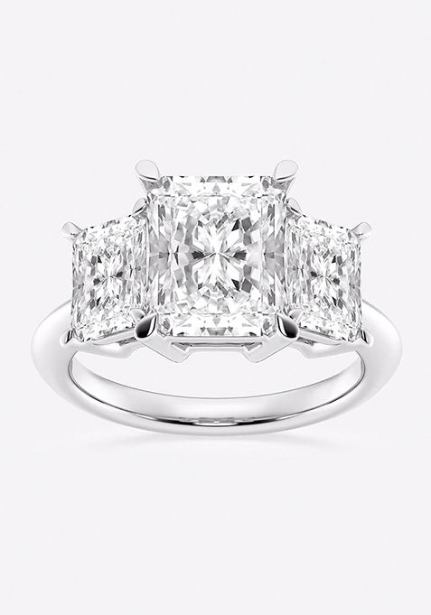 7 ctw Radiant Lab Grown Diamond Three-Stone Ring