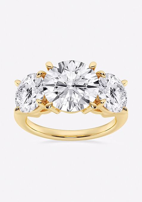 7 ctw Round Lab Grown Diamond Three-Stone Ring