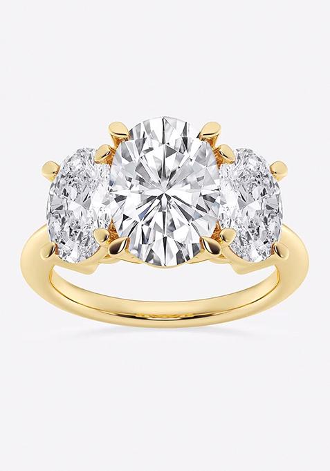 7 ctw Oval Lab Grown Diamond Three-Stone Ring