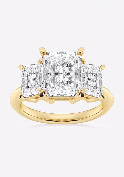 7 ctw Radiant Lab Grown Diamond Three-Stone Ring