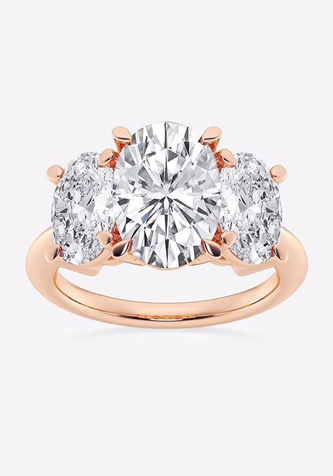 7 ctw Oval Lab Grown Diamond Three-Stone Ring