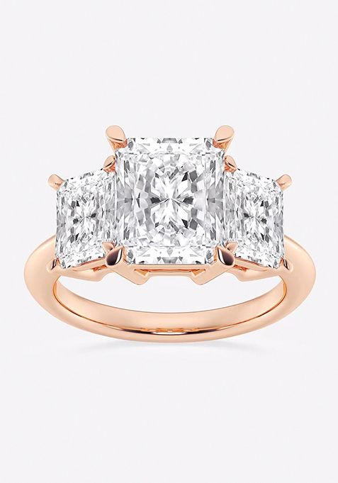 7 ctw Radiant Lab Grown Diamond Three-Stone Ring