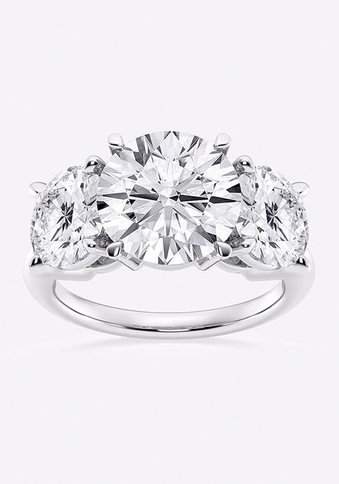 9 ctw Round Lab Grown Diamond Three-Stone Ring