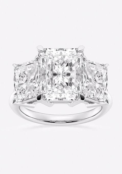 9 ctw Radiant Lab Grown Diamond Three-Stone Ring