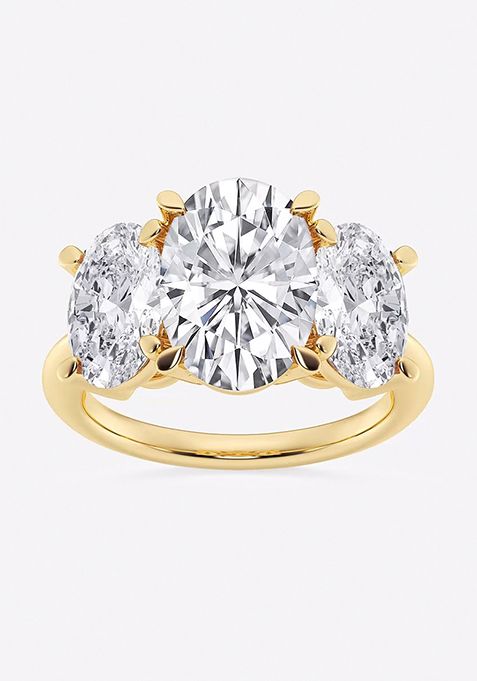 9 ctw Oval Lab Grown Diamond Three-Stone Ring