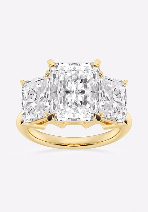 9 ctw Radiant Lab Grown Diamond Three-Stone Ring