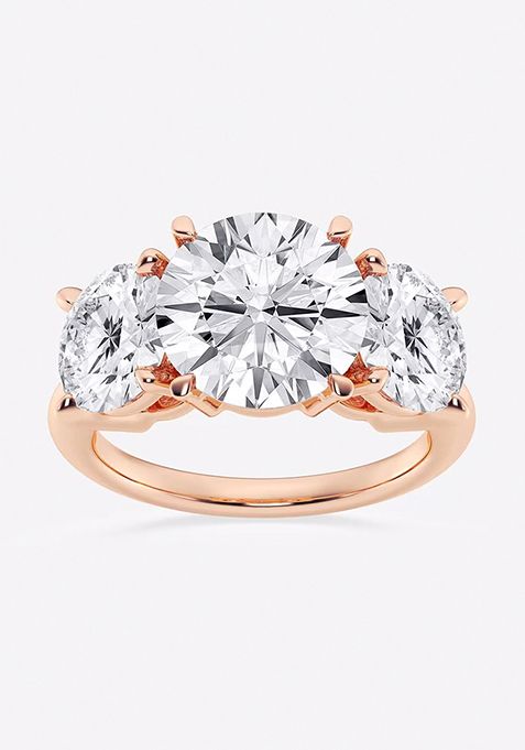 9 ctw Round Lab Grown Diamond Three-Stone Ring