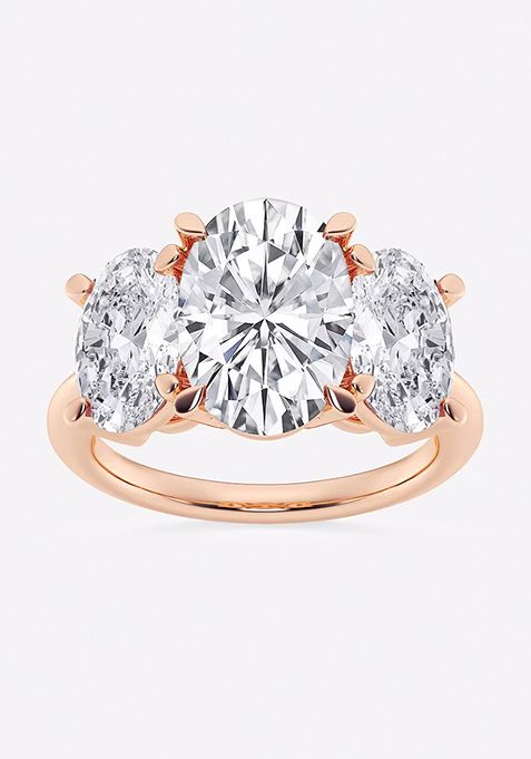 9 ctw Oval Lab Grown Diamond Three-Stone Ring