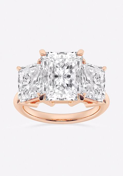 9 ctw Radiant Lab Grown Diamond Three-Stone Ring