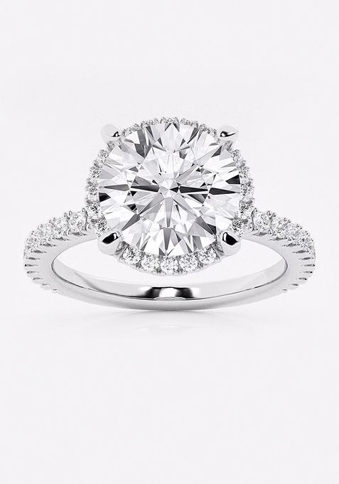 Near Colorless 3 ctw Round Lab Grown Diamond Engagement Ring