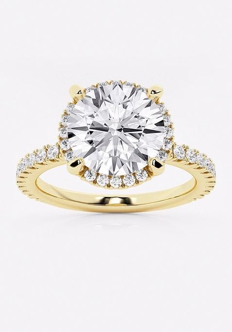 Near Colorless 3 ctw Round Lab Grown Diamond Engagement Ring