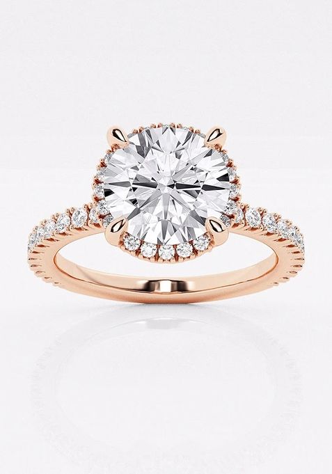 Near Colorless 2 1/2 ctw Round Lab Grown Diamond Engagement Ring