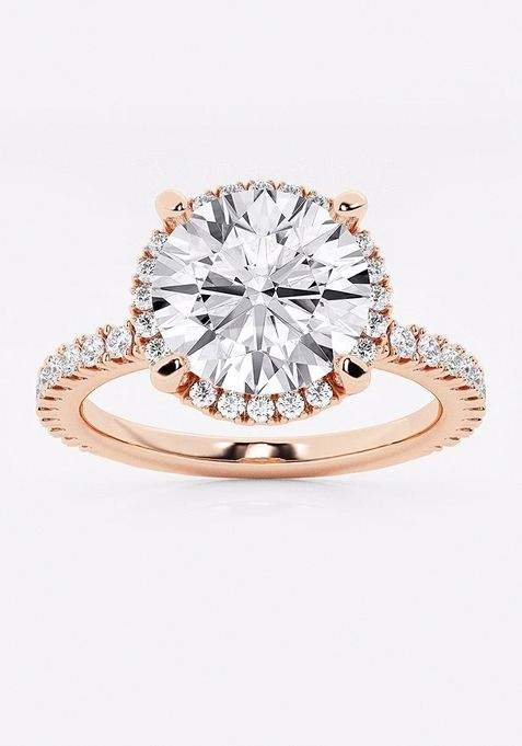 Near Colorless 3 ctw Round Lab Grown Diamond Engagement Ring