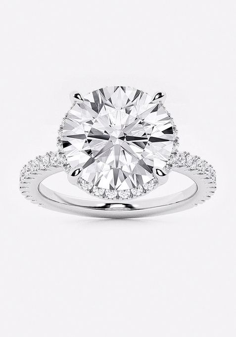 Near Colorless 3 1/2 ctw Round Lab Grown Diamond Engagement Ring