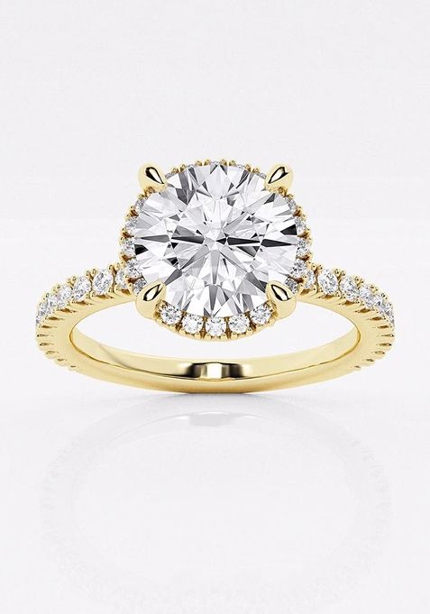 Near Colorless 2 1/2 ctw Round Lab Grown Diamond Engagement Ring