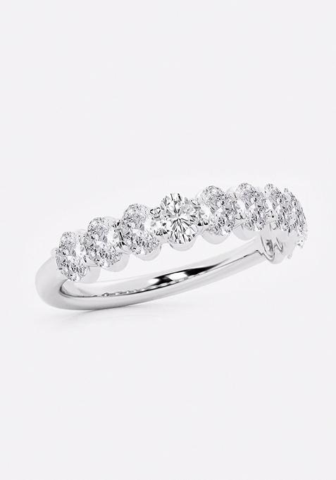 1 ctw Oval Lab Grown Diamond Wedding Band