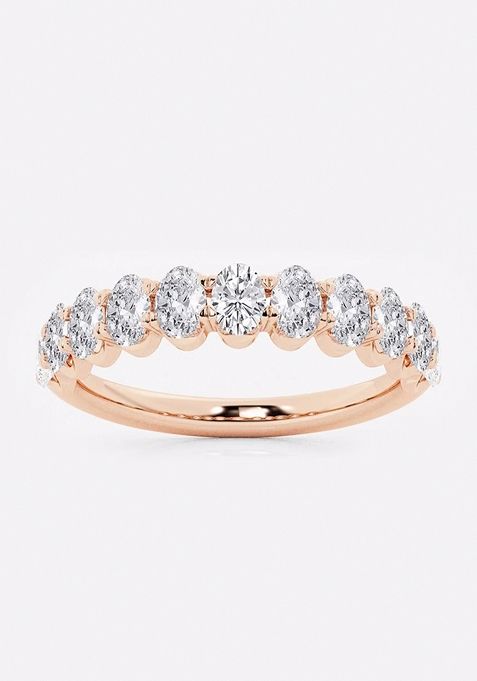 1 ctw Oval Lab Grown Diamond Wedding Band