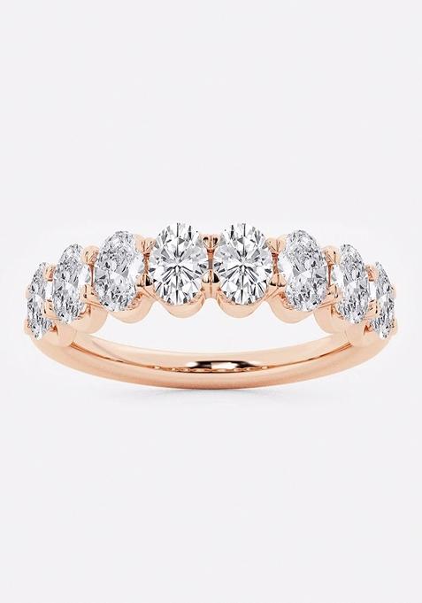 1 1/2 ctw Oval Lab Grown Diamond Anniversary Band