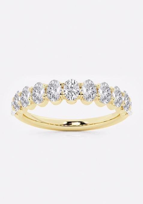 1 ctw Oval Lab Grown Diamond Wedding Band