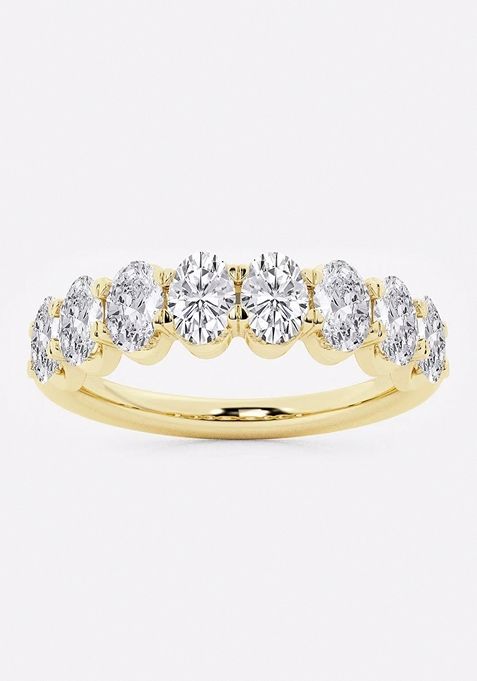 1 1/2 ctw Oval Lab Grown Diamond Anniversary Band