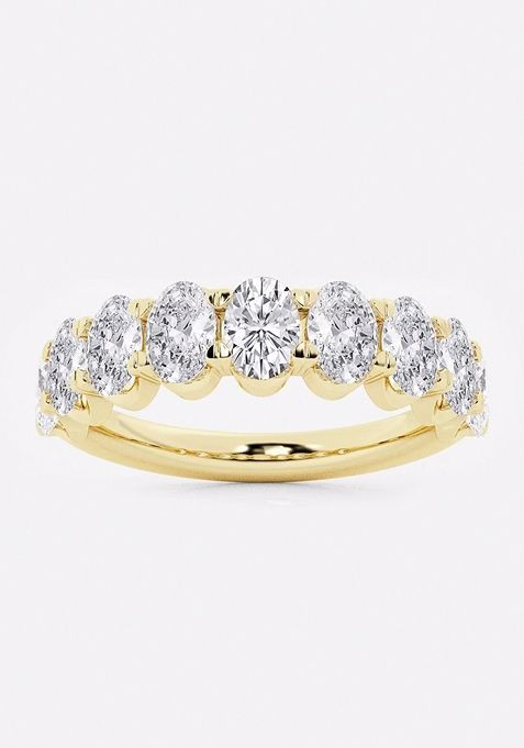 2 ctw Oval Lab Grown Diamond Wedding Band