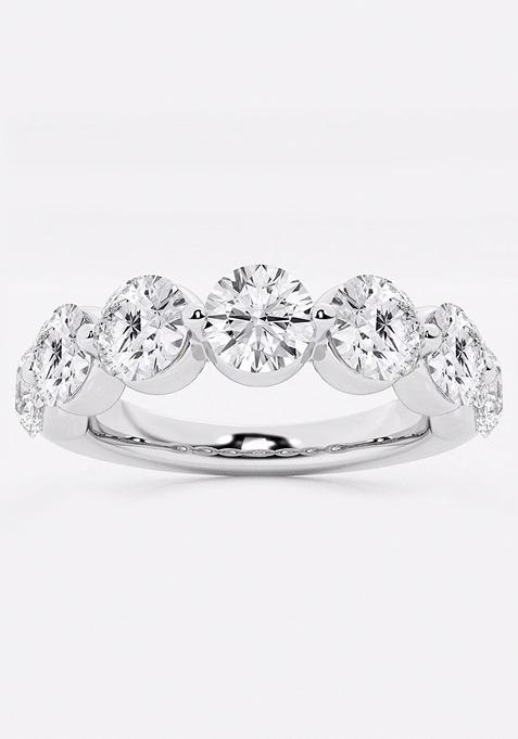 3 ctw Round Lab Grown Diamond Floating Anniversary Band