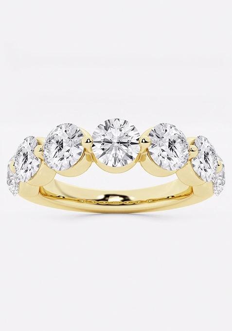 3 ctw Round Lab Grown Diamond Floating Anniversary Band