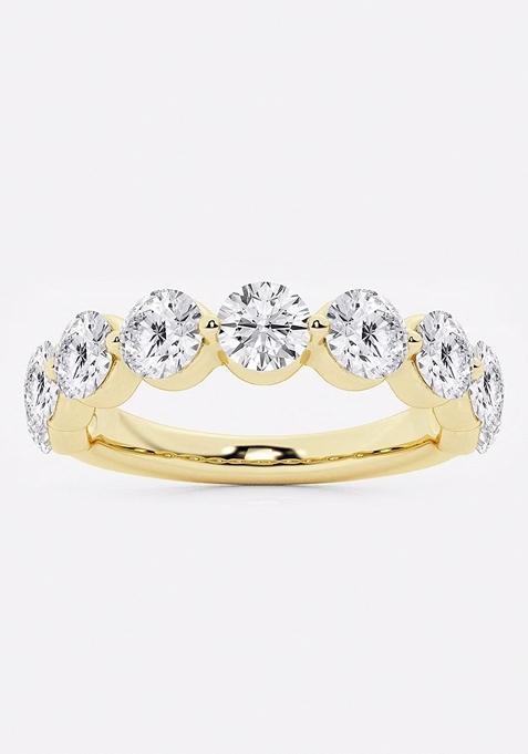 2 ctw Round Lab Grown Diamond Floating Wedding Band