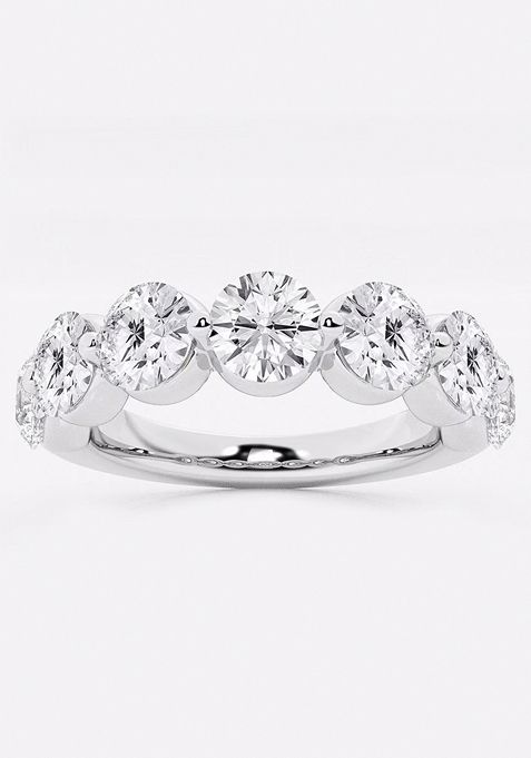 3 ctw Round Lab Grown Diamond Floating Anniversary Band