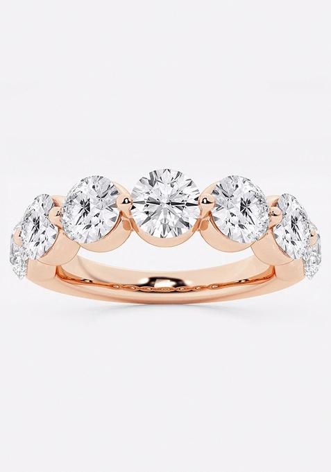 3 ctw Round Lab Grown Diamond Floating Anniversary Band