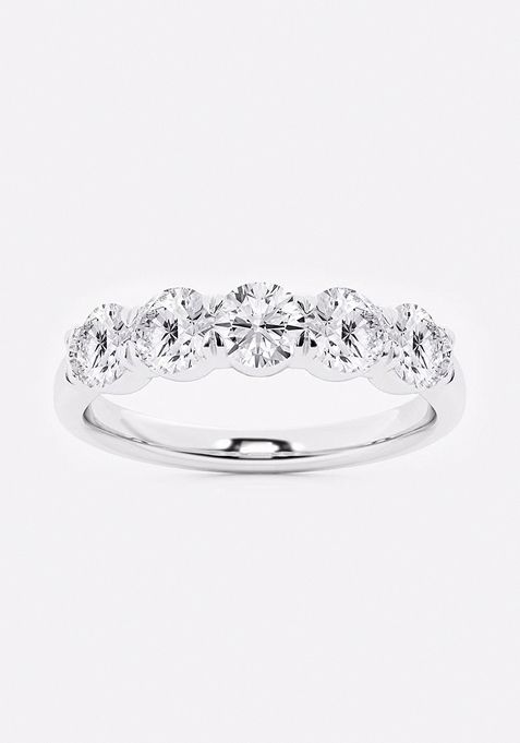 1 ctw Round Lab Grown Diamond Five-Stone Anniversary Band