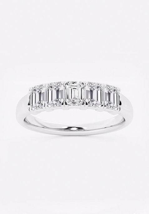 1 ctw Emerald Lab Grown Diamond Five-Stone Anniversary Band