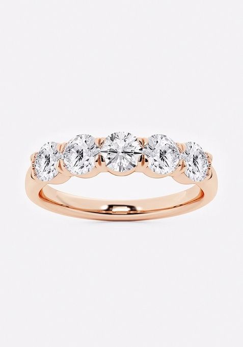 1 ctw Round Lab Grown Diamond Five-Stone Anniversary Band