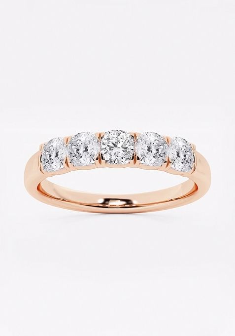 1 ctw Cushion Lab Grown Diamond Five-Stone Anniversary Band