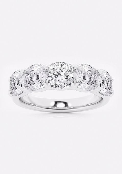 2 ctw Cushion Lab Grown Diamond Five-Stone Anniversary Band