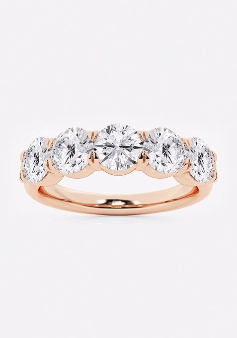 2 ctw Round Lab Grown Diamond Five-Stone Anniversary Band