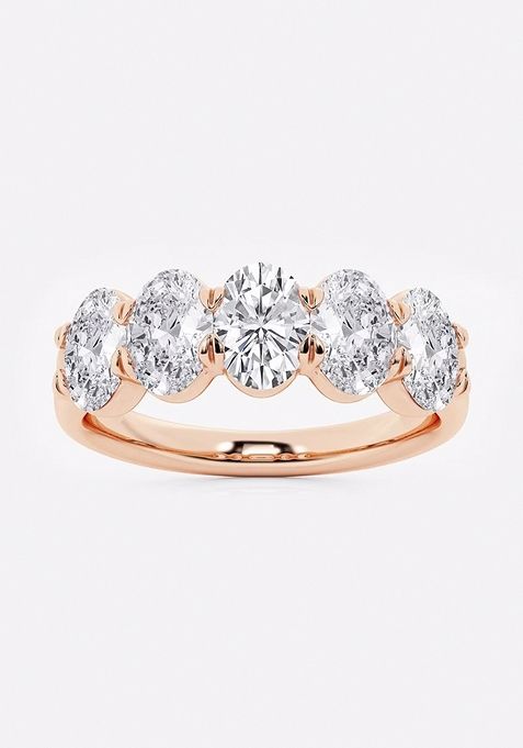 2 ctw Oval Lab Grown Diamond Five-Stone Anniversary Band