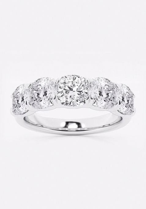 3 ctw Cushion Lab Grown Diamond Five-Stone Anniversary Band