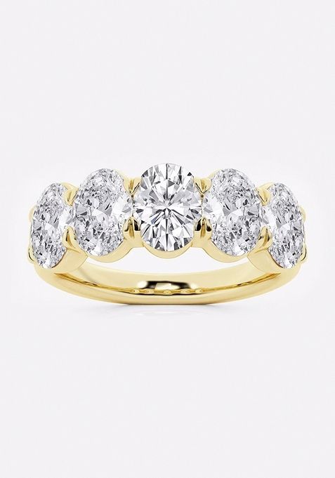 3ctw Oval Lab Grown Diamond Five-Stone Anniversary Band