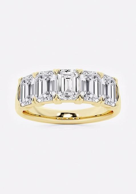 3ctw Emerald Lab Grown Diamond Five-Stone Anniversary Band