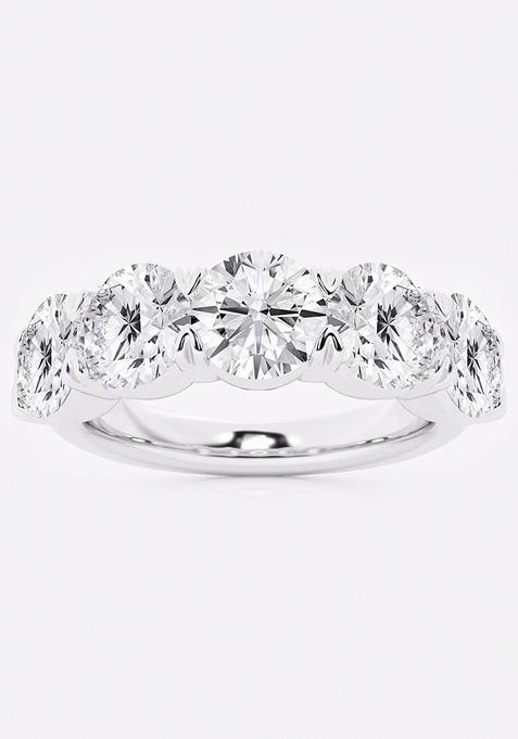 4 ctw Round Lab Grown Diamond Five-Stone Anniversary Band