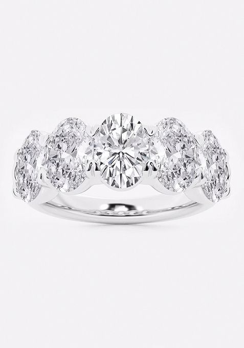 4 ctw Oval Lab Grown Diamond Five-Stone Anniversary Band