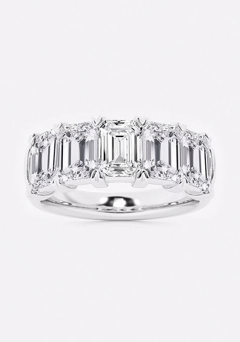 4 ctw Emerald Lab Grown Diamond Five-Stone Anniversary Band