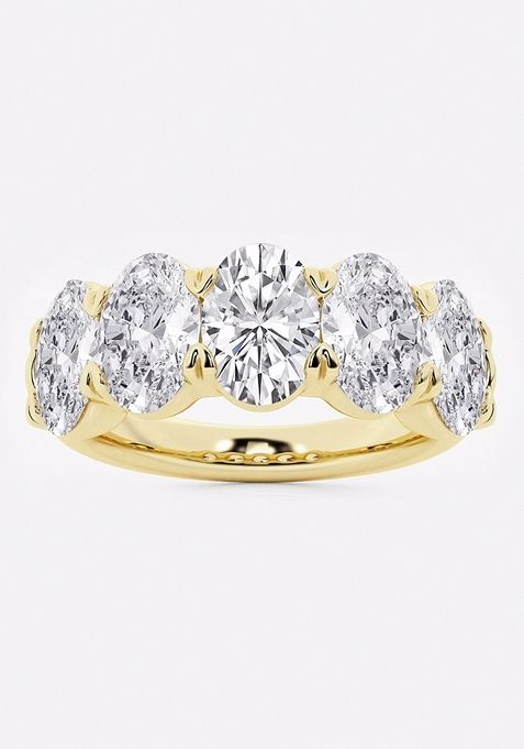 4ctw Oval Lab Grown Diamond Five-Stone Anniversary Band