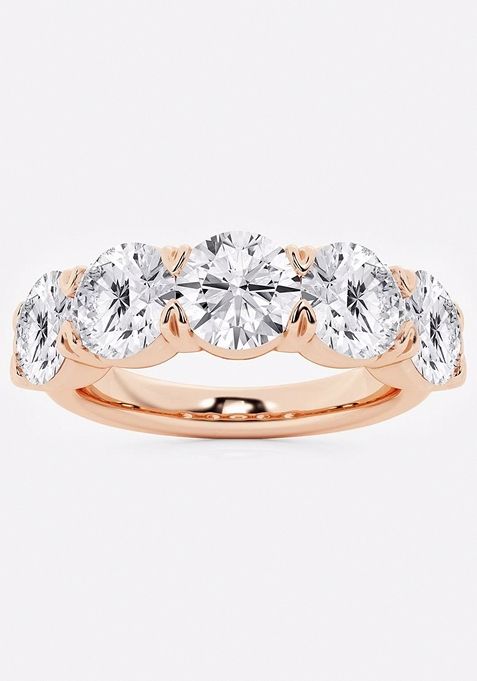 4ctw Round Lab Grown Diamond Five-Stone Anniversary Band