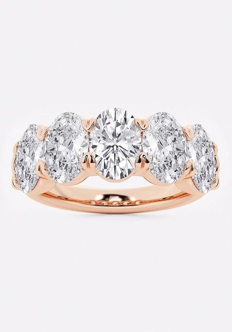 4ctw Oval Lab Grown Diamond Five-Stone Anniversary Band