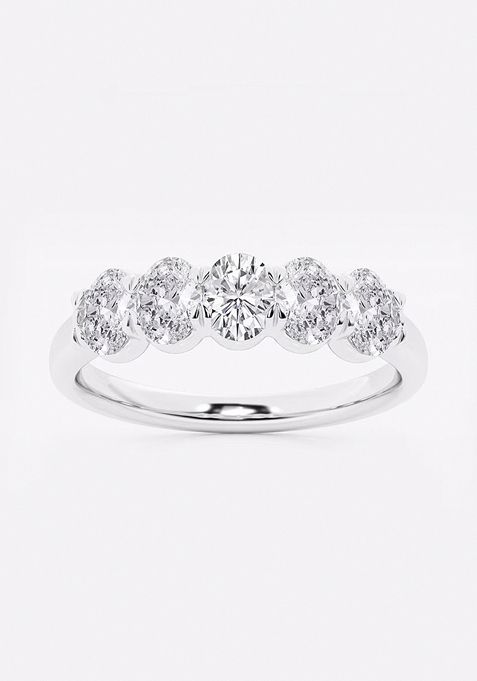 1 ctw Oval Lab Grown Diamond Five-Stone Anniversary Band