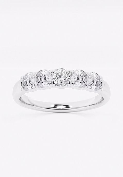 1 ctw Cushion Lab Grown Diamond Five-Stone Anniversary Band