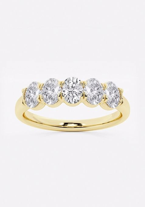 1 ctw Oval Lab Grown Diamond Five-Stone Anniversary Band