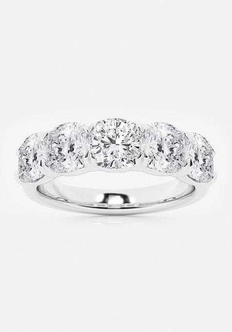 2 ctw Cushion Lab Grown Diamond Five-Stone Anniversary Band